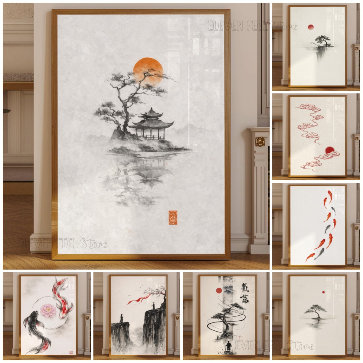Japanese Zen Lifestyle - Poster Pohon Tinta Jepang Wabi Sabi