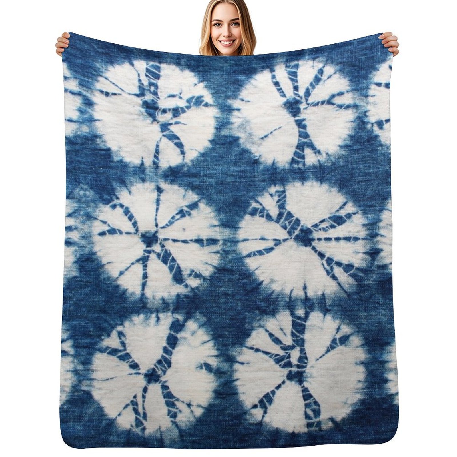 Shibori Tie Dye - Shibori Circles, Indigo, Selimut Tie Dye,
