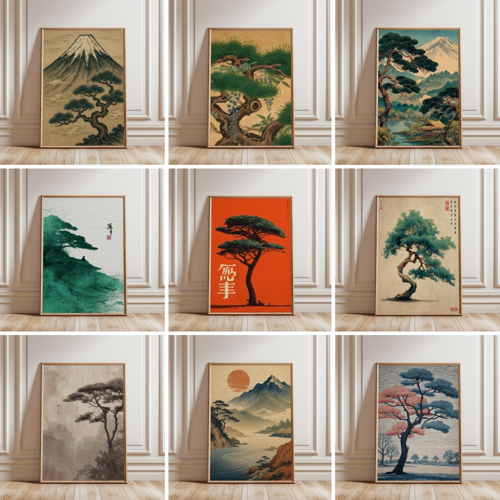 Japanese Zen Lifestyle - Poster Pemandangan Gunung Fuji Jepang Gaya