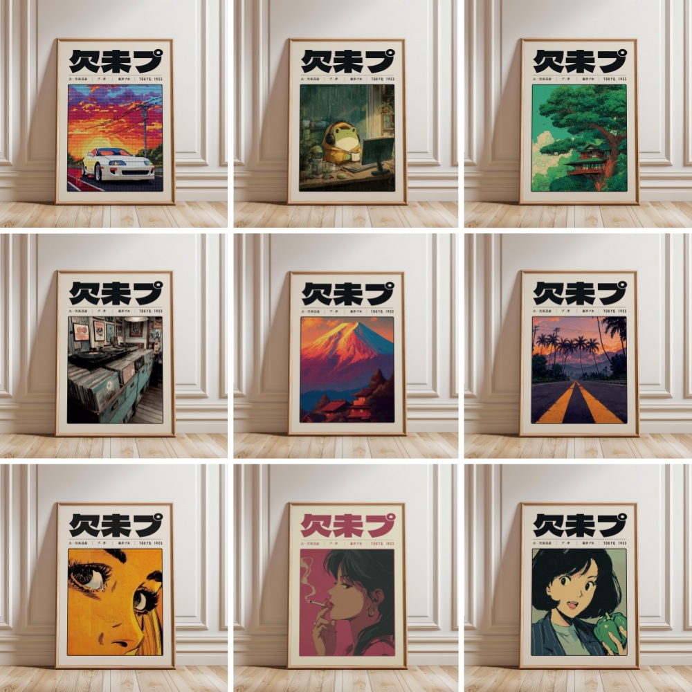 Japanese Culture Lifestyle - Poster Budaya Pop Vaporwave Tokyo Retro