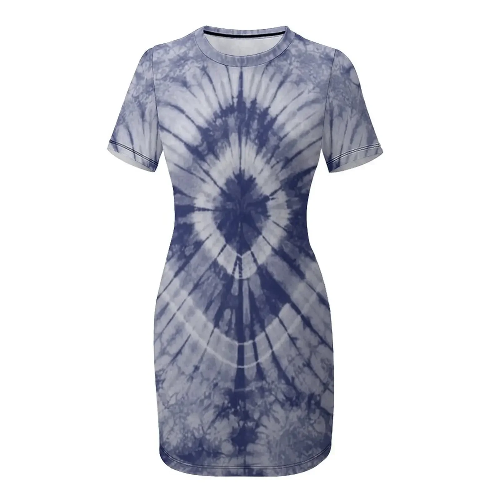 Gaun Lengan Pendek Indigo Shib - Shibori Tie Dye ulasan dan harga
