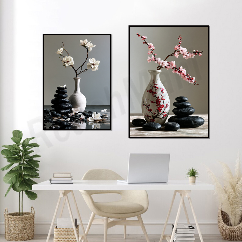 Vas bunga sakura dan magnolia  - Japanese Zen Lifestyle ulasan dan harga