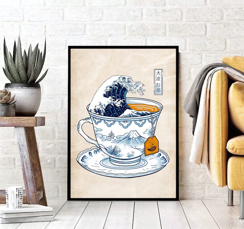 Poster biji kopi gelombang bes - Japanese Lifestyle Shop ulasan dan harga