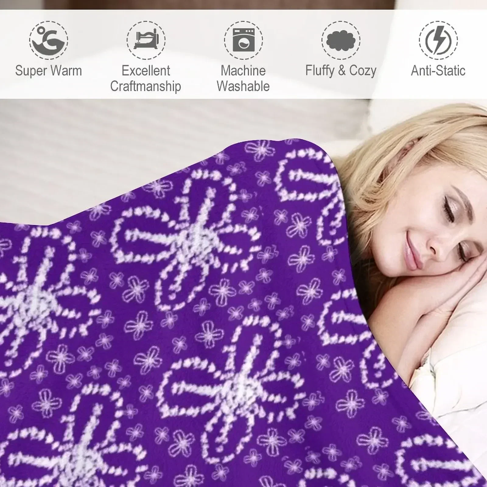 Selimut Lembut Modern Motif In - Shibori Tie Dye ulasan dan harga